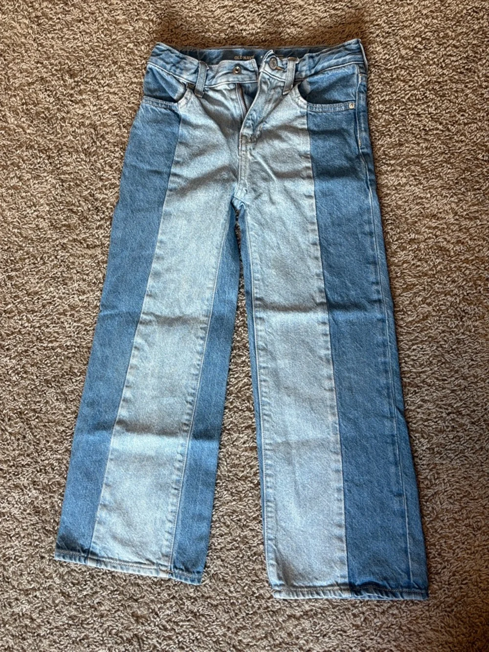 Old Navy Two-Tone Blue Panel Kids Jeans